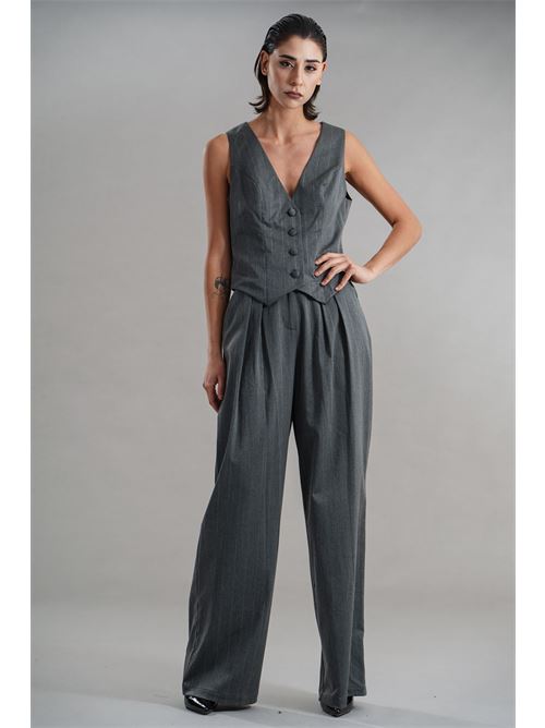 Gilet gessato in lurex Twenty Fourhaitch | NORMA GILETGRIGIO LUREX